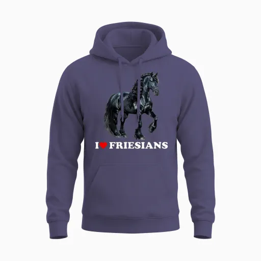 Friesian Horse Unisex Hoodie - Heather Sport Dark Navy