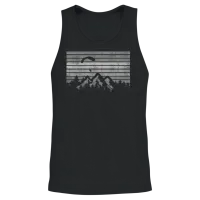 Retro Paragliding Over the Mountains Unisex Tank Top - Black – 2