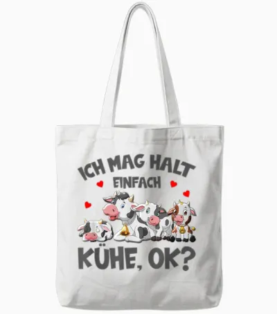 Kühe Ich Mag Halt Einfach Kühe Ok Bauer Kuh Tote Bags - White