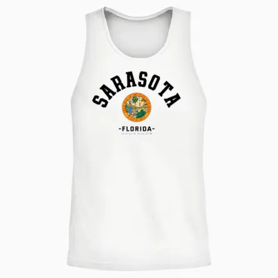 Sarasota Vacation Floride Sarasota Cadeau Gulf Beach Life Manche Longue Unisex Tank Top - White