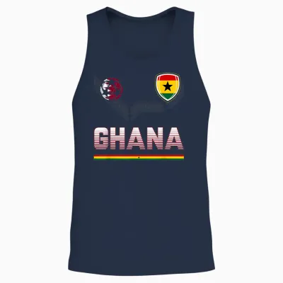 Ghana Fußball-Fan-Trikot Ghanaian Flagge Fußballliebhaber Unisex Tank Top - Navy