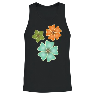 Retro Flowers Unisex Tank Top - Black