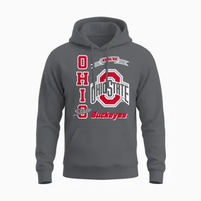 Ohio State Buckeyes Classic Black Officially Licensed Unisex Hoodie - Charcoal