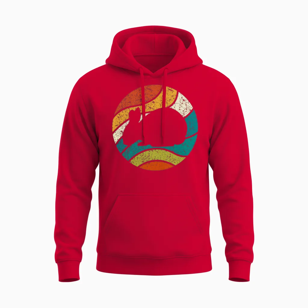 Retro Vintage Hare Rabbits Unisex Hoodie - Red