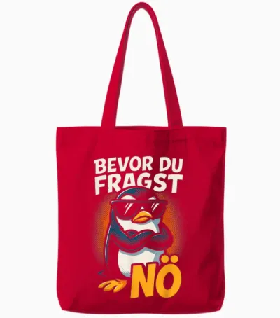 Bevor Du Fragst Nein Pinguin Tote Bags - Red