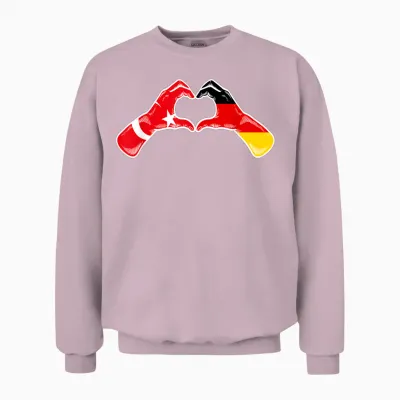 Türkei Deutschland Flagge - Türkisch Deutsches Herz Unisex Sweatshirt - Light Pink