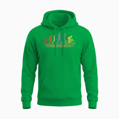Evolution Bicycle Funny Bike Motif for Cyclists Unisex Hoodie - Irish Green