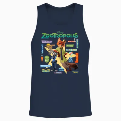 Zootopia Signs Unisex Tank Top - Navy