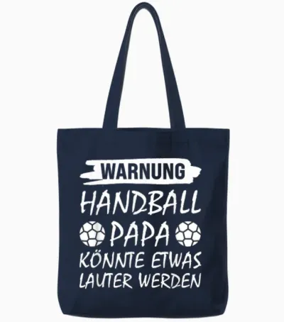 Warnung Handball Papa Handball Papa Tote Bags - Navy