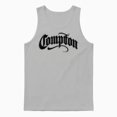 Compton West Coast Gangsta Rap White Style 04 T-Shirt, White, S Unisex Tank Top - Ash