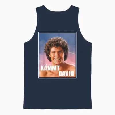 Kämmt David - Funny Satire Saying Serial Junkies Hairdresser T-Shirt, Black Unisex Tank Top - Navy