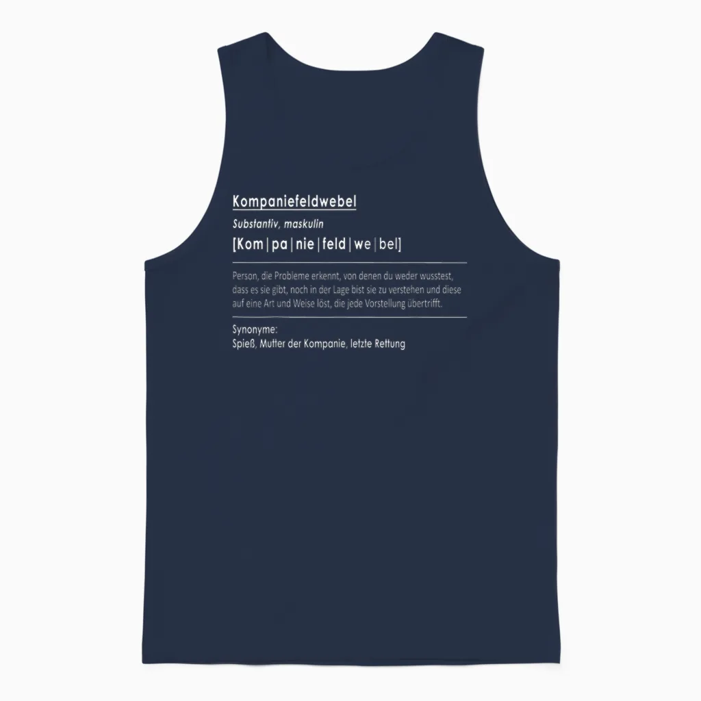 Kompaniefeldwebel Spieß Mutter Kompanie Gelbe Kordel Kpfw Unisex Tank Top in Navy