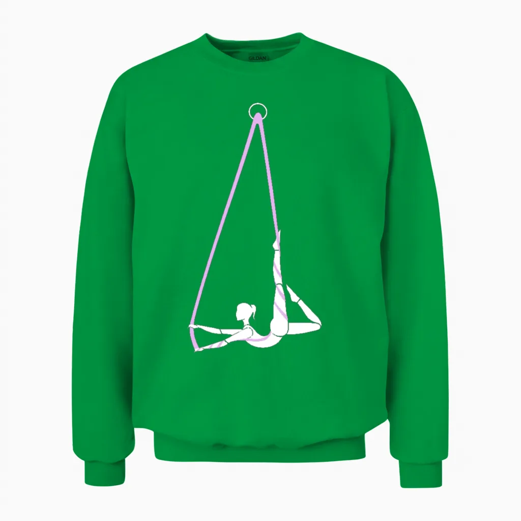 Aerial Silk Unisex Sweatshirt in Irish Green