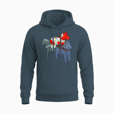 Dala Horses Unisex Hoodie - Dark Heather