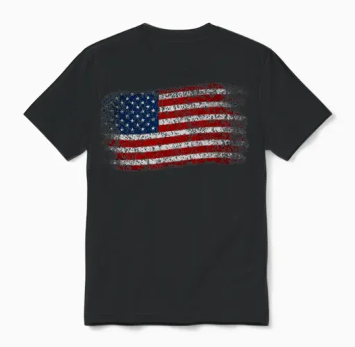 American Flag Patriotic Vintage Usa Unisex T-Shirt in Black