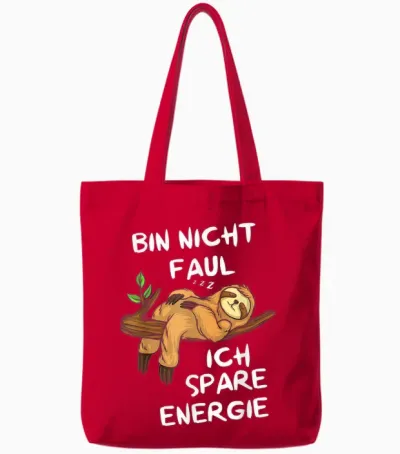 Morgenmuffel Chill Employee Sleep Shirt by Sloth Tired T-Shirt, Black Tote Bags - Red