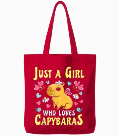 Capybaras Adorable Capybara Gift for Animal Lovers Capybara Girl Tote Bags - Red