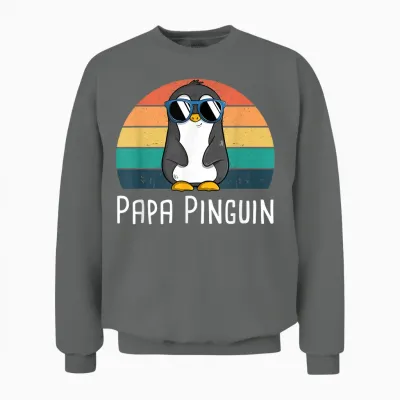 Mens Cool Father Penguin Costume Penguins Grandpa Penguin T-Shirt, Black, S Unisex Sweatshirt - Graphite Heather