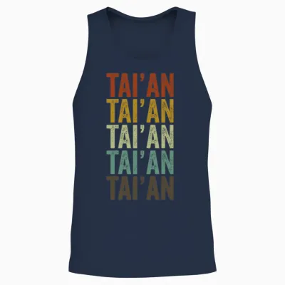 Tai'an China Retro Vintage Unisex Tank Top - Navy