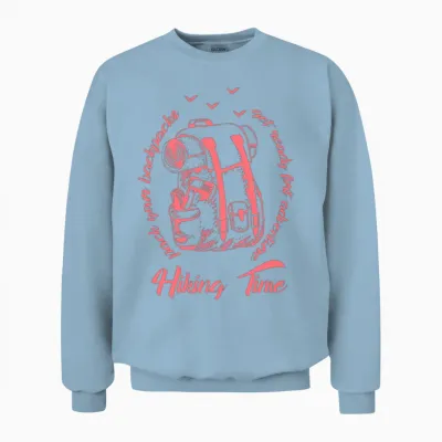 Hiking Times Summer Vacation Fun Unisex Sweatshirt - Light Blue