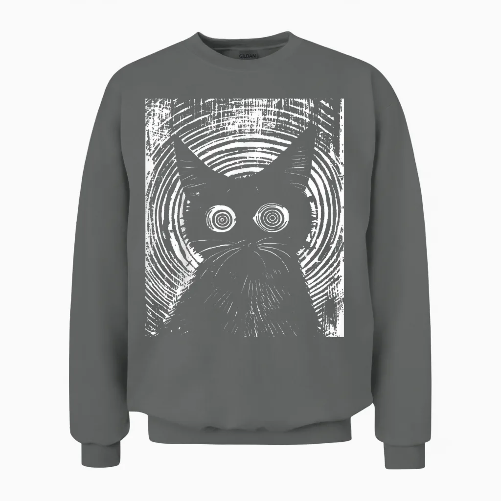 Trippy Cat | Pastel Goth Gothic Grunge Alt Punk Weirdcore T-Shirt, Black Unisex Sweatshirt in Graphite Heather