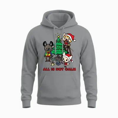 Aggretsuko All Is Not Calm Christmas Unisex Hoodie - Sport Grey