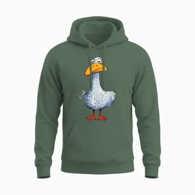 Funny Duck Unisex Hoodie - Military Green