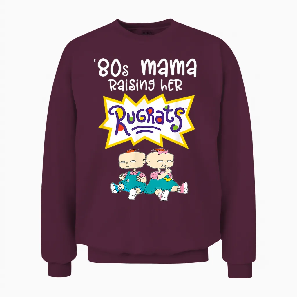 Mademark X Rugrats - 80s Mama Raising Her Rugrats - Phil & Lil Unisex Sweatshirt in Maroon