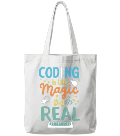 Coding Coder Programming Retro Tote Bags - White