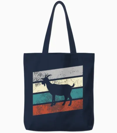 Goat Retro Tote Bags - Navy