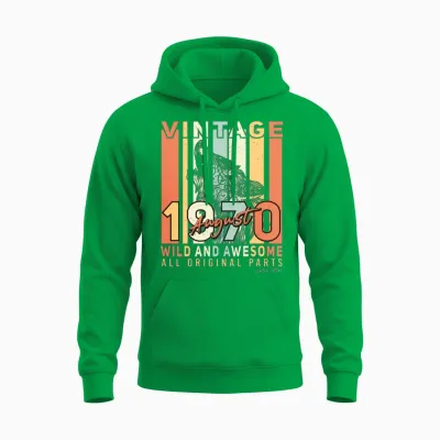 Retro 1970 August Unisex Hoodie - Irish Green