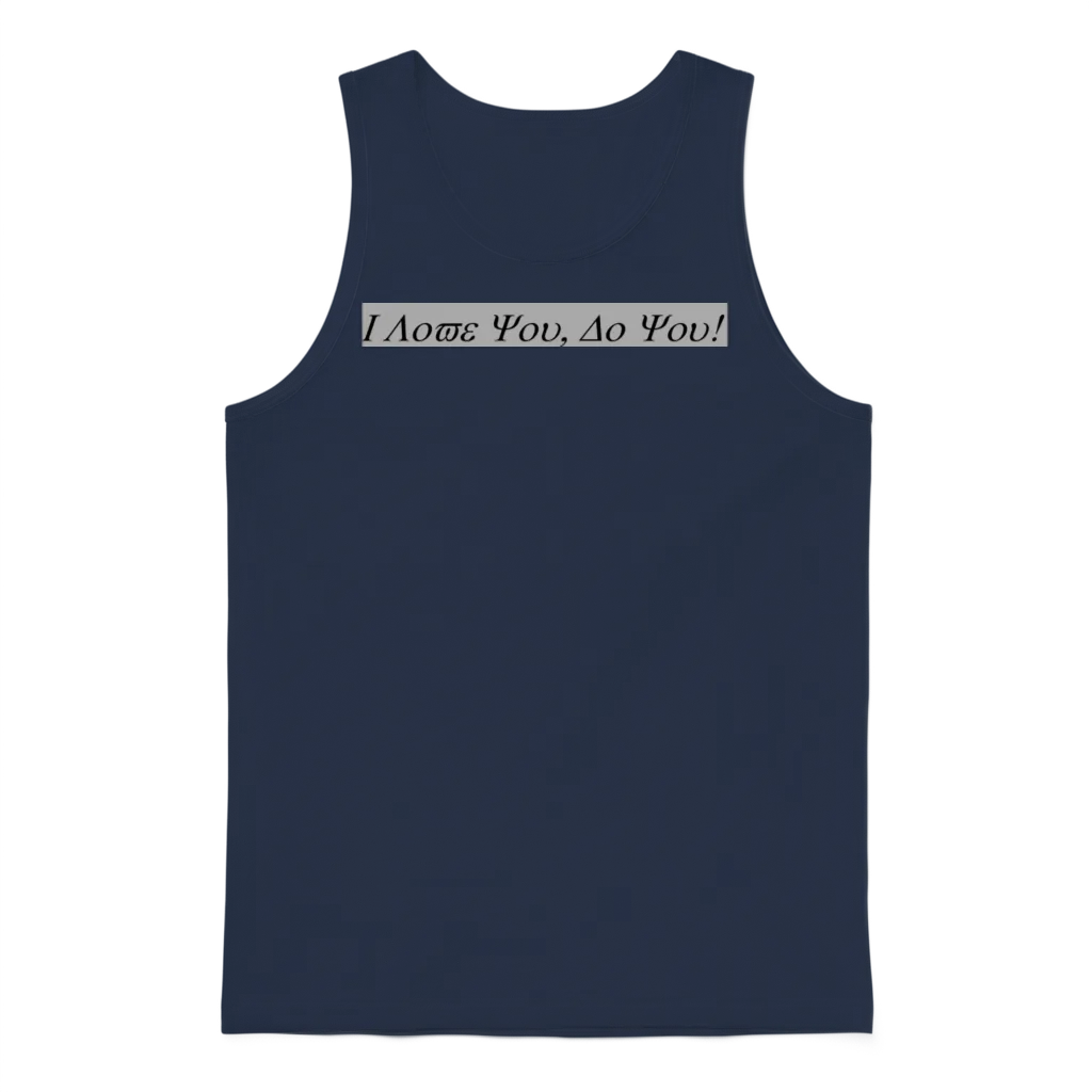 Unique I Love You Unisex Tank Top - Navy