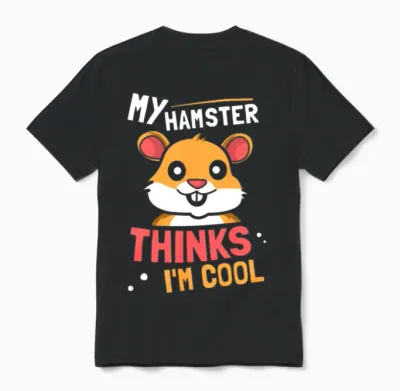 My Hamster Thinks I'm Cool Cute Pet Animal Owner Unisex T-Shirt - Black