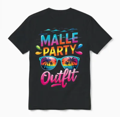 Malle Party Group Shirt Mallorca Outfit Women's Men's Party Unisex T-Shirt - Black