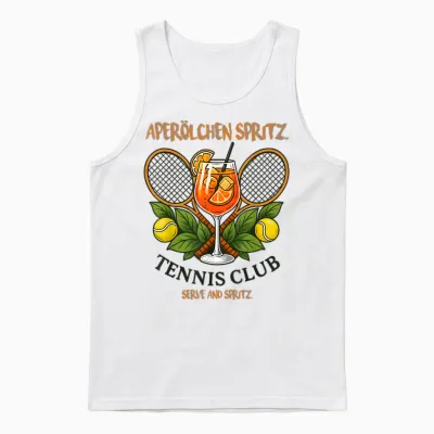 Aperölchen Spritz Tennis Club X on Vacation Sport & Holiday Unisex Tank Top - White