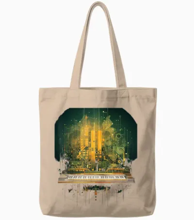 Modular Synthesizer Elektronische Musik Mit Keyboard Analog Tote Bags - Natural