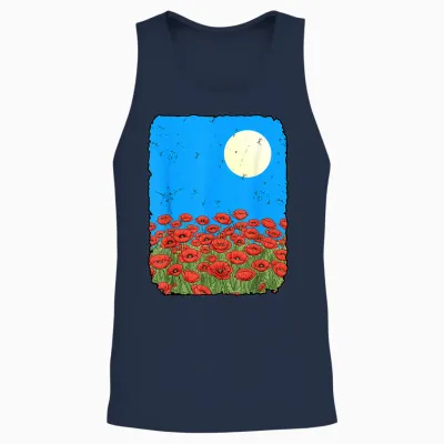 Coquelicots Unisex Tank Top - Navy