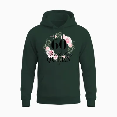 Ladies 60th Birthday Queen 60 Years T-Shirt, White, S Unisex Hoodie - Forest