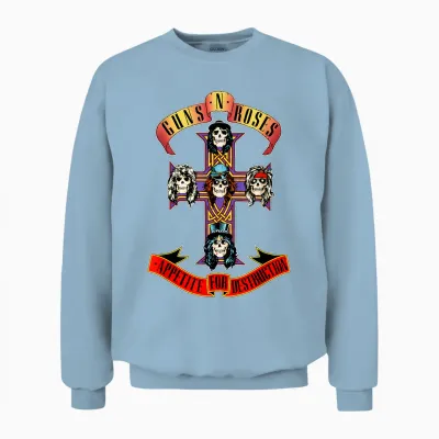 Guns N' Roses Official Cross Unisex Sweatshirt - Light Blue