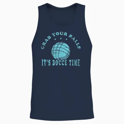 Grab Your Balls It's Bocce Time Tshirt Design Unisex Tank Top - Navy