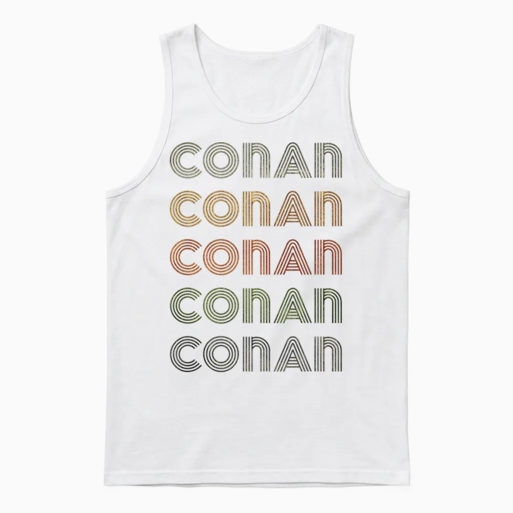 Love Heart Conan Tee Grunge Vintage Style Black Conan Unisex Tank Top in White
