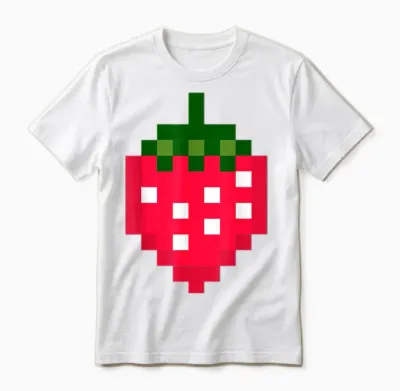 Pixel Strawberry 80s Video Game Halloween Costume Easy Group Unisex T-Shirt - White