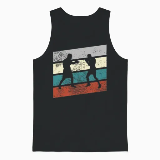 Boxer Retro Unisex Tank Top in Black