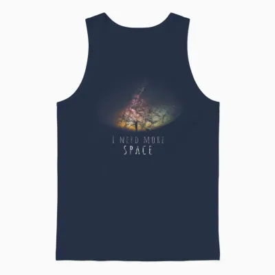I Need More Space Funny Galaxy Astronomy Science Pun Unisex Tank Top - Navy