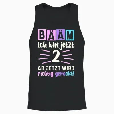 Bääm Ich Bin Jetzt 2 Geburtstag Zwei Jahre Mädchen Unisex Tank Top - Black