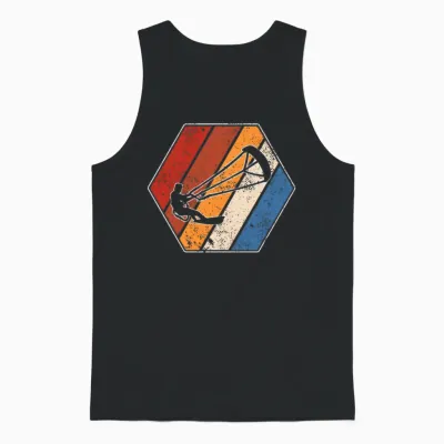 Kitesurfing Retro Unisex Tank Top - Black
