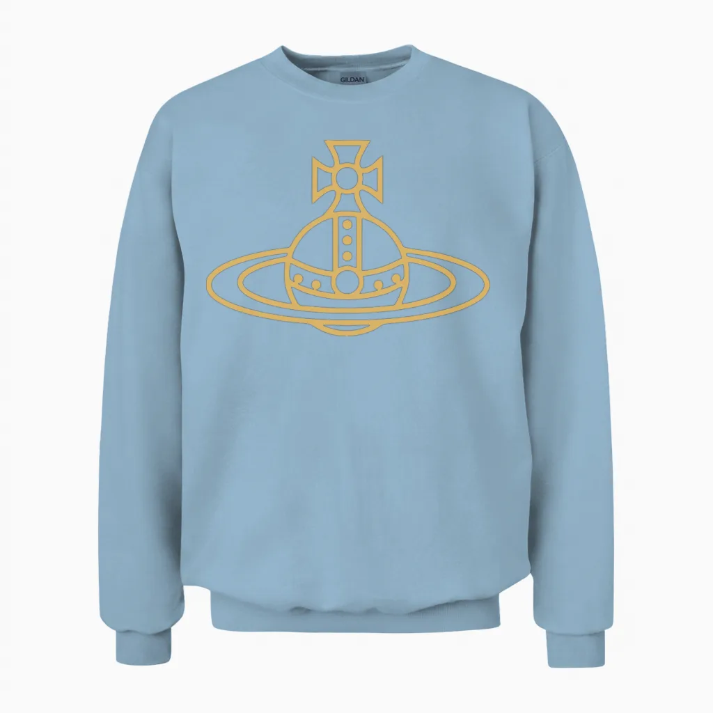 Bestselling Westwood Crown Logo Unisex Sweatshirt in Light Blue