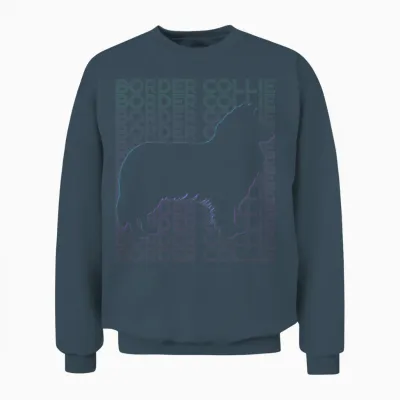 Border Collie Dog Retro Unisex Sweatshirt - Dark Heather