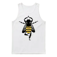 Funny Bee Yoga Unisex Tank Top - White – 1