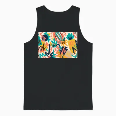 Retro Pop Chaos Unisex Tank Top - Black